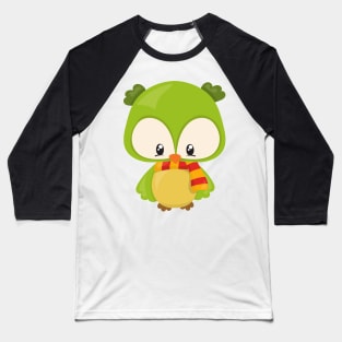 Cute Owl, Little Owl, Baby Owl, Owl With Scarf Baseball T-Shirt